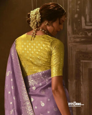 purple art silk saree