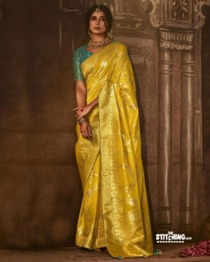 Yellow Art Silk Saree