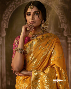 Yellow Art Silk Saree