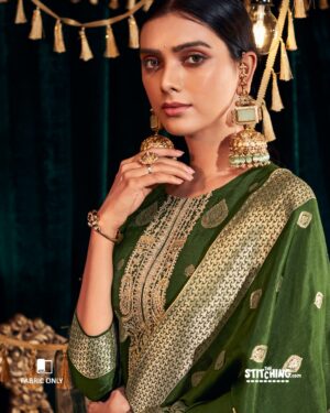 Green Festive Dress material
