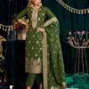 Green Festive Dress material