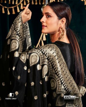 Black Festive Dress material