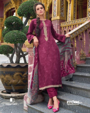 Dark Pink Dress Material