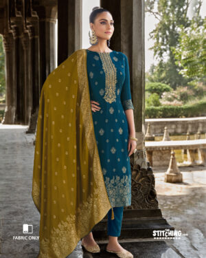 Blue Unstitched Dress Material