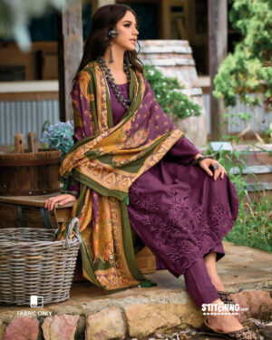 Purple unstitched Fabric Material