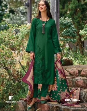 Green unstitched Fabric Material