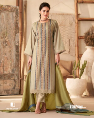Beige Unstitched Dress Material