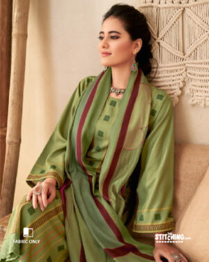 Green Unstitched Dress Material