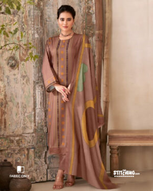 Beige Unstitched Dress Material
