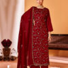 Red Unstitched Dress Material