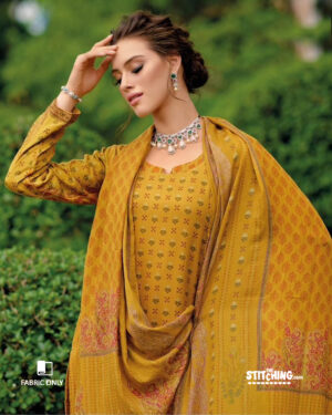 Yellow Unstitched Dress Material