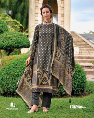 Black Unstitched Dress Material