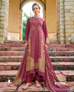 Red Unstitched Dress Material
