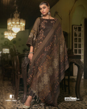 Brown Unstitched Dress Material