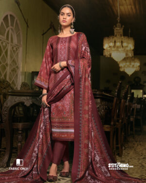 Red Unstitched Dress Material