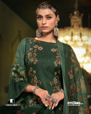 Green Unstitched Dress Material