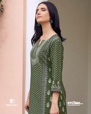 Green Unstitched Dress Material