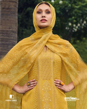 Yellow Unstitched Dress Material