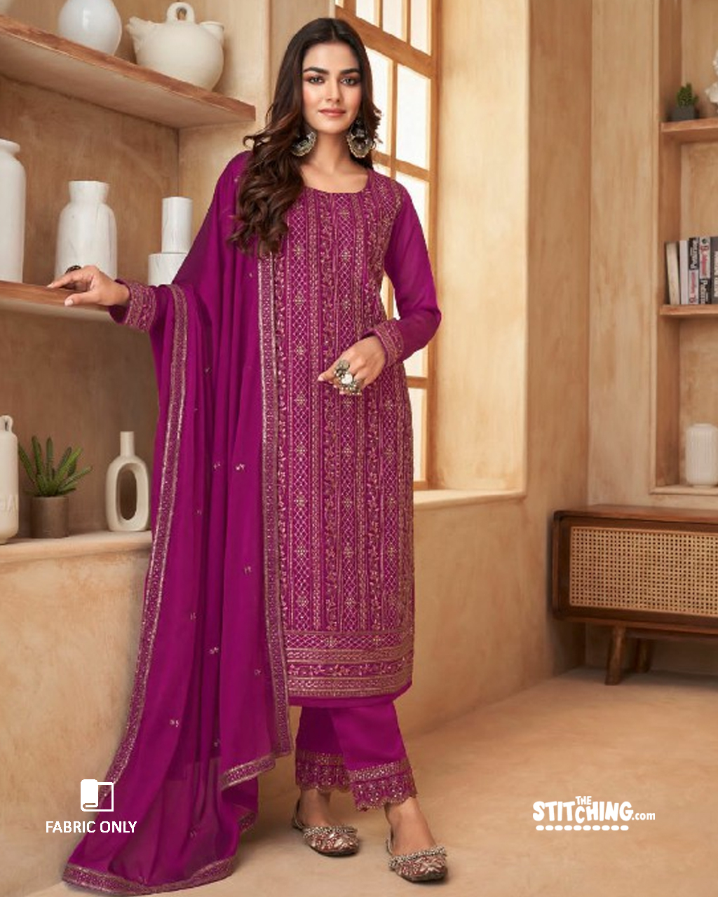 Magenta Dress Material