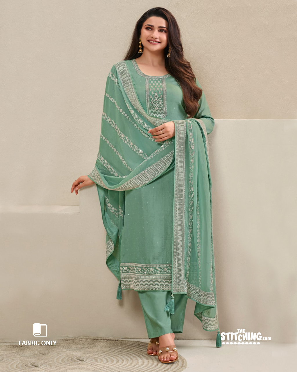 Green Dress Material