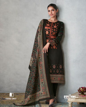 Black Unstitched Dress Material