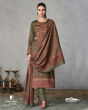 Green Unstitched Dress Material