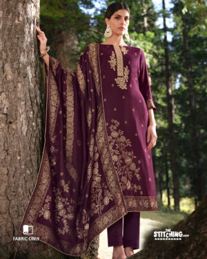Purple Unstitched Dress Material
