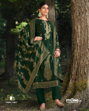 Green Unstitched Dress Material