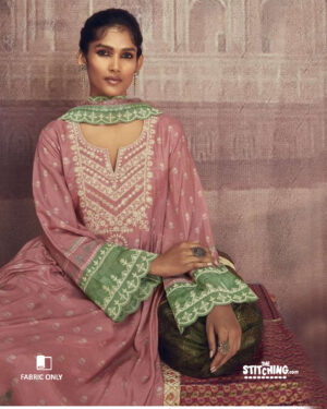 Pink unstitched salwar suit material
