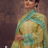 Yellow unstitched salwar suit material
