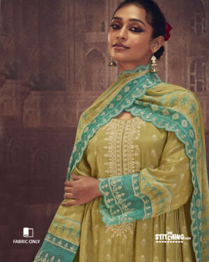 Yellow unstitched salwar suit material