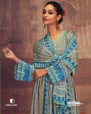 grey unstitched salwar suit material