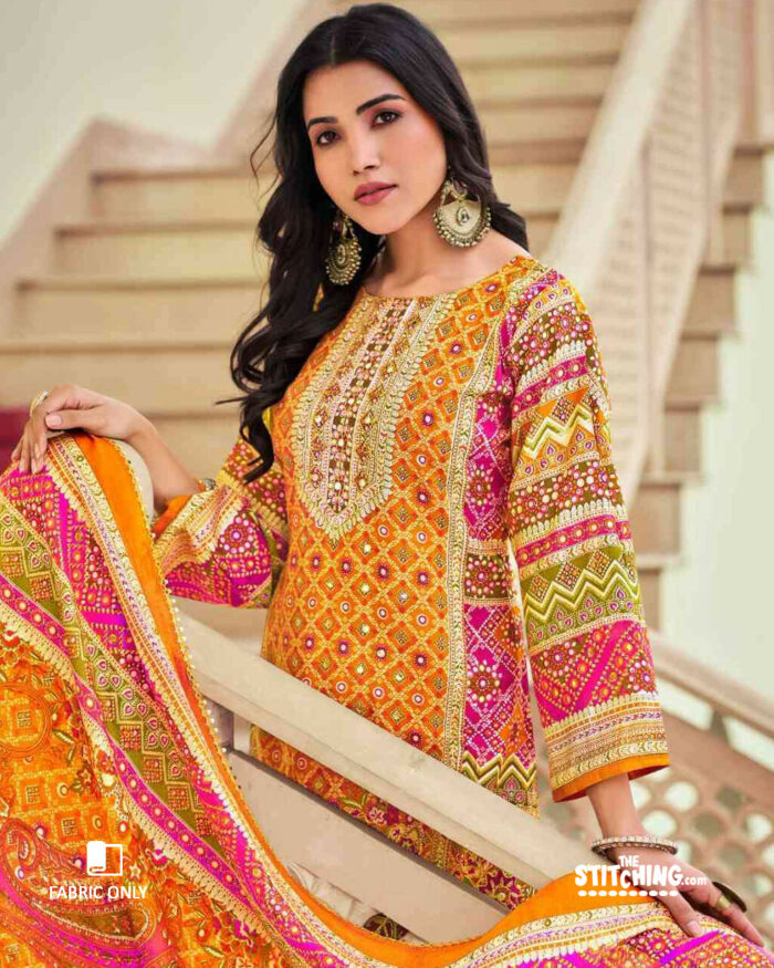 Yellow Unstitched Salwar Suit