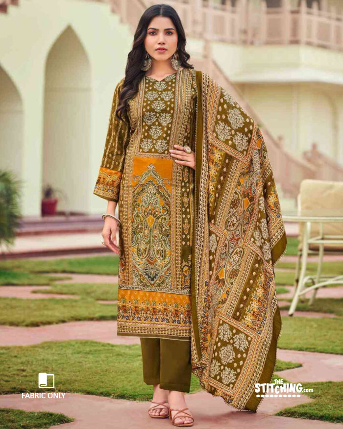 dark green Unstitched Salwar Suit