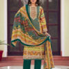 dark green yellow Unstitched Salwar Suit