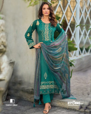 Green Unstitched Dress Material