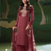 Maroon Unstitched Salwar Suit