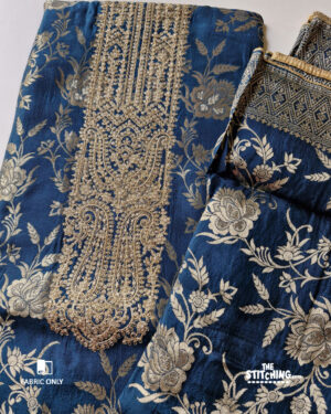 Blue Unstitched Dress Material
