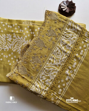 Green Unstitched Dress Material