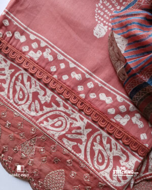 Brown Unstitched Dress Material