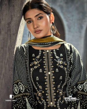 Black unstitched dress material