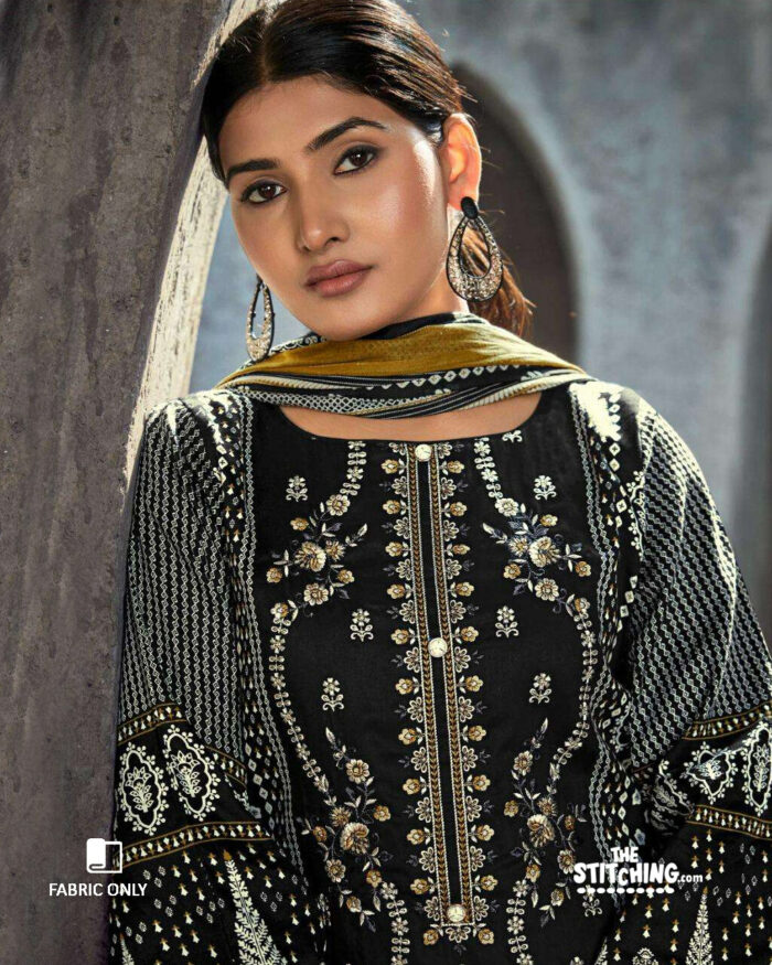 Black unstitched dress material