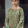Green unstitched dress material