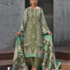 Green unstitched dress material