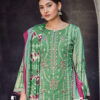 Green unstitched dress material