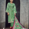 Green unstitched dress material