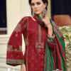Maroon Unstitched Dress Material