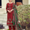 Maroon Unstitched Dress Material