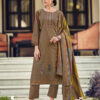 Brown Unstitched Dress Material