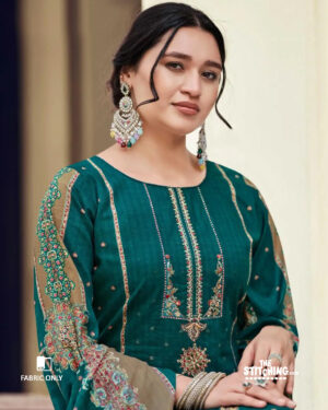 Green Unstitched Dress Material